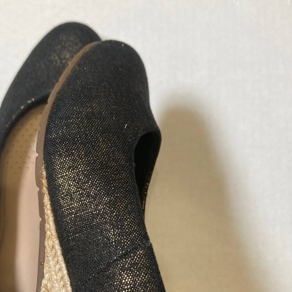 Clarks Mallory Luna Women's Wedge Heel Shoes Navy Gold Textile 26157539 Sz 8M - Picture 12 of 12